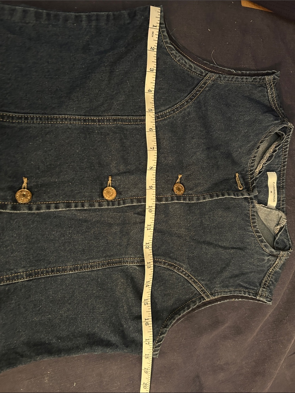 Commense Blue Denim Vest - Picture 12 of 13